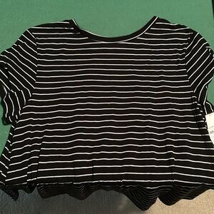 Old Navy go dry striped peek a boo back. Black and white